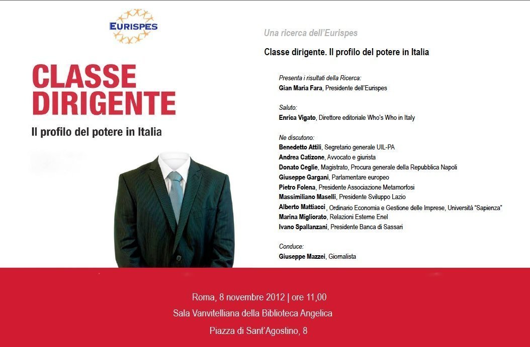 Invito Classe dirigente. Il potere in Italia